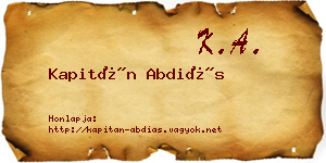 Kapitán Abdiás névjegykártya